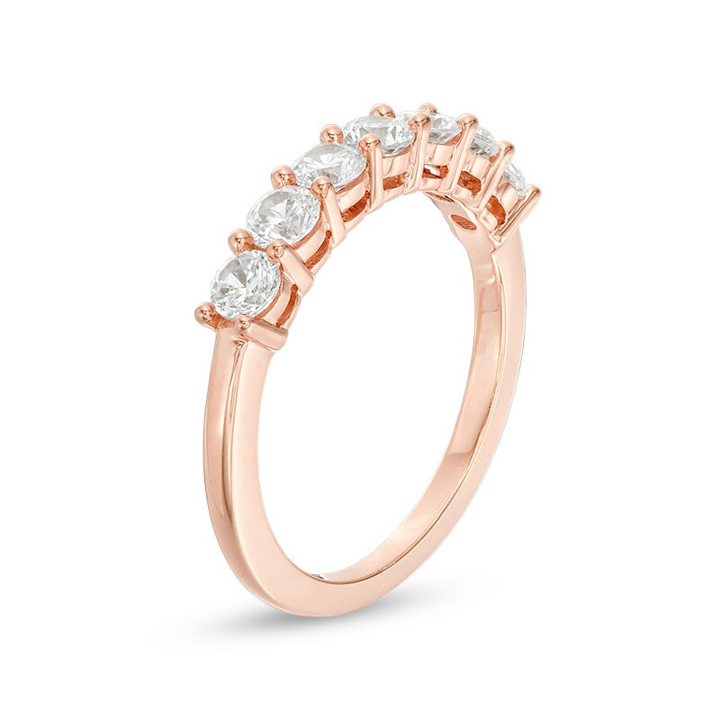 Main Image 3 of Previously Owned - 1 CT. T.W. Diamond Seven Stone Anniversary Band in 10K Rose Gold