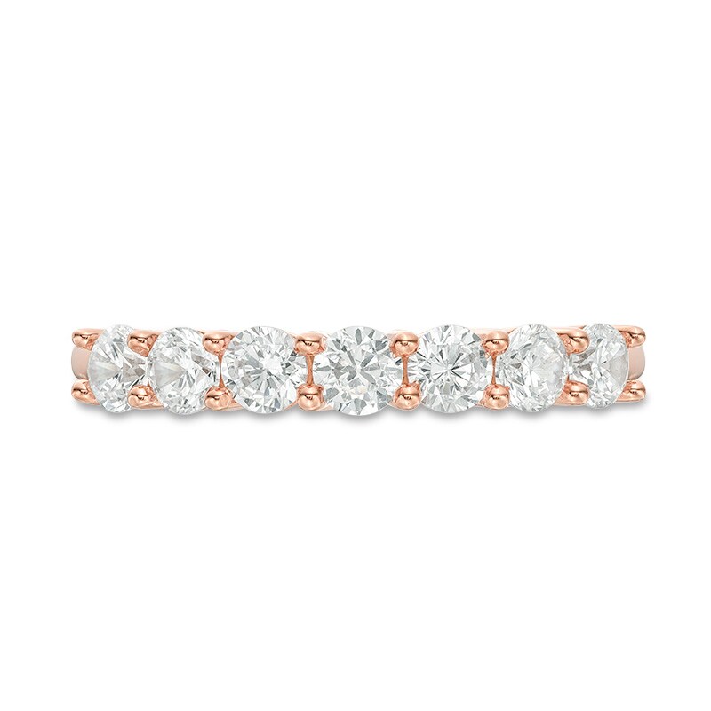 Main Image 4 of Previously Owned - 1 CT. T.W. Diamond Seven Stone Anniversary Band in 10K Rose Gold