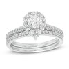 Thumbnail Image 1 of Previously Owned - 1 CT. T.W. Diamond Teardrop-Shaped Frame Bridal Set in 14K White Gold