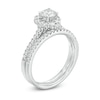 Thumbnail Image 2 of Previously Owned - 1 CT. T.W. Diamond Teardrop-Shaped Frame Bridal Set in 14K White Gold
