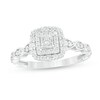 Thumbnail Image 1 of Previously Owned - 3/8 CT. T.W. Princess-Cut Diamond Frame Art Deco Vintage-Style Engagement Ring in 10K White Gold