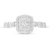 Thumbnail Image 4 of Previously Owned - 3/8 CT. T.W. Princess-Cut Diamond Frame Art Deco Vintage-Style Engagement Ring in 10K White Gold