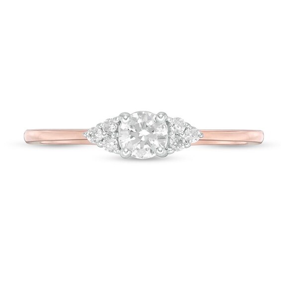 Previously Owned - 1/3 CT. T.w. Diamond Tri-Sides Engagement Ring in 10K Rose Gold