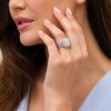 Thumbnail Image 2 of Previously Owned - 1-1/2 CT. T.W. Composite Diamond Elongated Cushion Frame Twist Shank Bridal Set in 14K White Gold