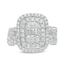 Thumbnail Image 4 of Previously Owned - 1-1/2 CT. T.W. Composite Diamond Elongated Cushion Frame Twist Shank Bridal Set in 14K White Gold