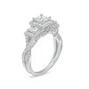 Thumbnail Image 3 of Previously Owned - 1-1/2 CT. T.W. Princess-Cut Diamond Frame Past Present Future® Engagement Ring in 14K White Gold
