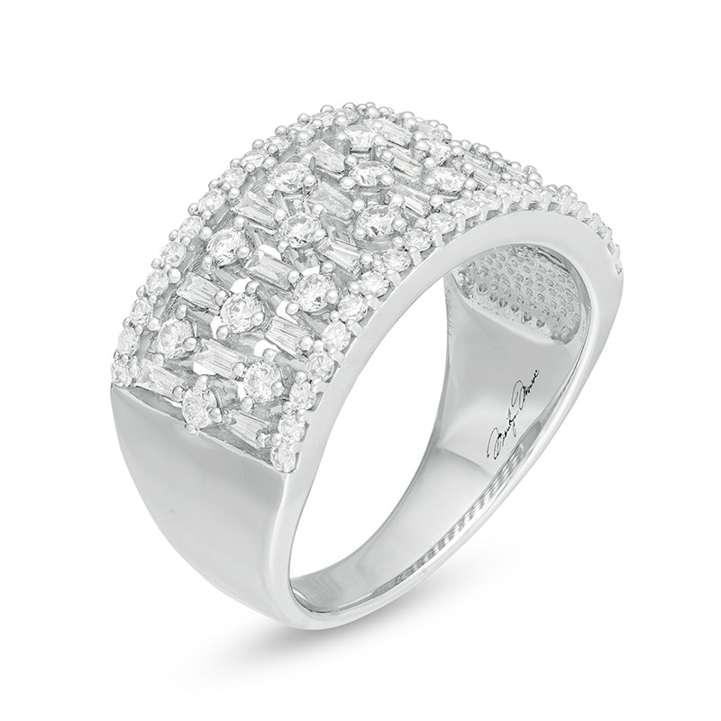 Main Image 2 of Previously Owned - Marilyn Monroe™ Collection 1 CT. T.W. Baguette and Round Diamond Multi-Row Ring in 10K White Gold