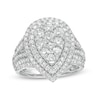 Thumbnail Image 1 of Previously Owned - 2 CT. T.W. Composite Pear Diamond Double Teardrop Frame Engagement Ring in 10K White Gold