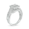 Thumbnail Image 3 of Previously Owned - 1/2 CT. T.W. Princess-Cut Composite Diamond Frame Multi-Row Engagement Ring in 10K White Gold