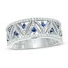 Thumbnail Image 1 of Previously Owned - Vera Wang Love Collection 1/3 CT. T.W. Diamond and Blue Sapphire Band in 14K White Gold