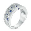 Thumbnail Image 2 of Previously Owned - Vera Wang Love Collection 1/3 CT. T.W. Diamond and Blue Sapphire Band in 14K White Gold