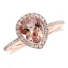 Thumbnail Image 1 of Previously Owned - EFFY™ Collection Pear-Shaped Morganite and 1/5 CT. T.W. Diamond Frame Ring in 14K Rose Gold