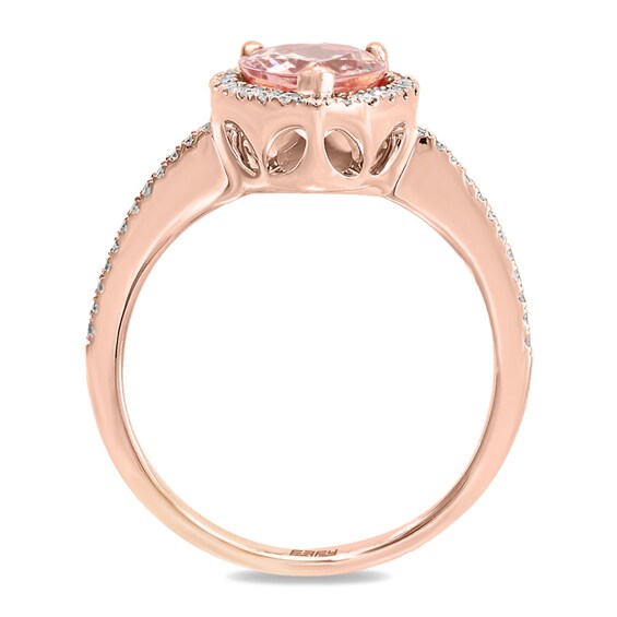 Previously Owned - Effyâ¢ Collection Pear-Shaped Morganite and 1/5 CT. T.w. Diamond Frame Ring in 14K Rose Gold
