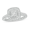 Thumbnail Image 1 of Previously Owned - 1/2 CT. T.W. Composite Diamond Cushion Frame Vintage-Style Ring in 10K White Gold