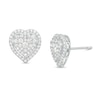 Thumbnail Image 1 of Previously Owned - 1/2 CT. T.W. Multi-Diamond Heart-Shaped Stud Earrings in 10K White Gold
