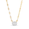 Thumbnail Image 1 of Previously Owned - 1/5 CT. T.W. Multi-Diamond Diamond Oval Frame Necklace in 10K Gold