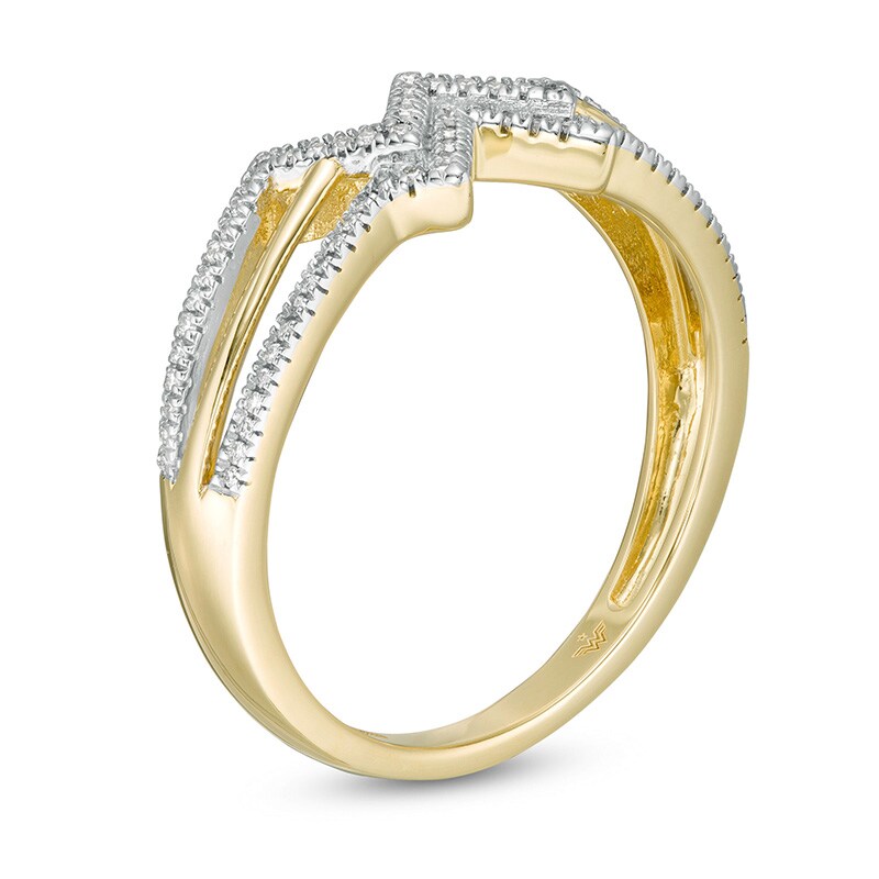 Main Image 3 of Previously Owned - Wonder Woman™ Collection 1/8 CT. T.W. Diamond Symbol Ring in 10K Gold