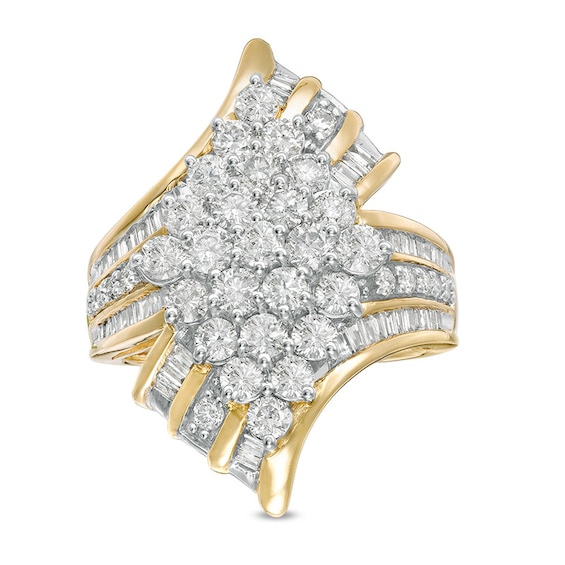 Previously Owned - 2 CT. T.w. Composite Marquise Diamond Ribbon Bypass Ring in 10K Gold