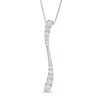 Thumbnail Image 1 of Previously Owned - 1/2 CT. T.W. Journey Diamond Linear Wave Pendant in 10K White Gold