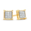 Previously Owned - Diamond Accent Micro-Pavé Square Stud Earrings in 10K Two-Tone Gold