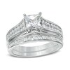 Thumbnail Image 1 of Previously Owned - 1-1/2 CT. T.W. Princess-Cut Diamond Bridal Set in 14K White Gold
