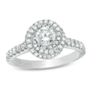 Thumbnail Image 1 of Previously Owned - Vera Wang Love Collection 1 CT. T.W. Diamond Swirl Frame Engagement Ring in 14K White Gold