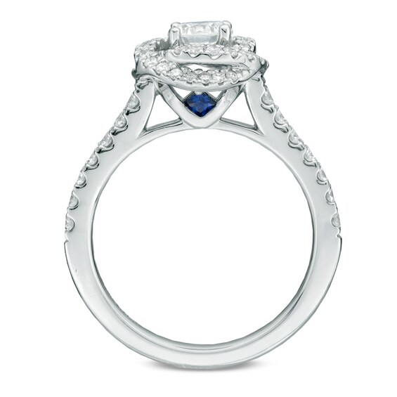 Previously Owned - Vera Wang Love Collection 1 CT. T.w. Diamond Swirl Frame Engagement Ring in 14K White Gold