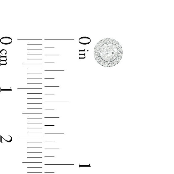 Previously Owned - 1/2 CT. T.w. Diamond Frame Stud Earrings in 14K White Gold (I/Si2)
