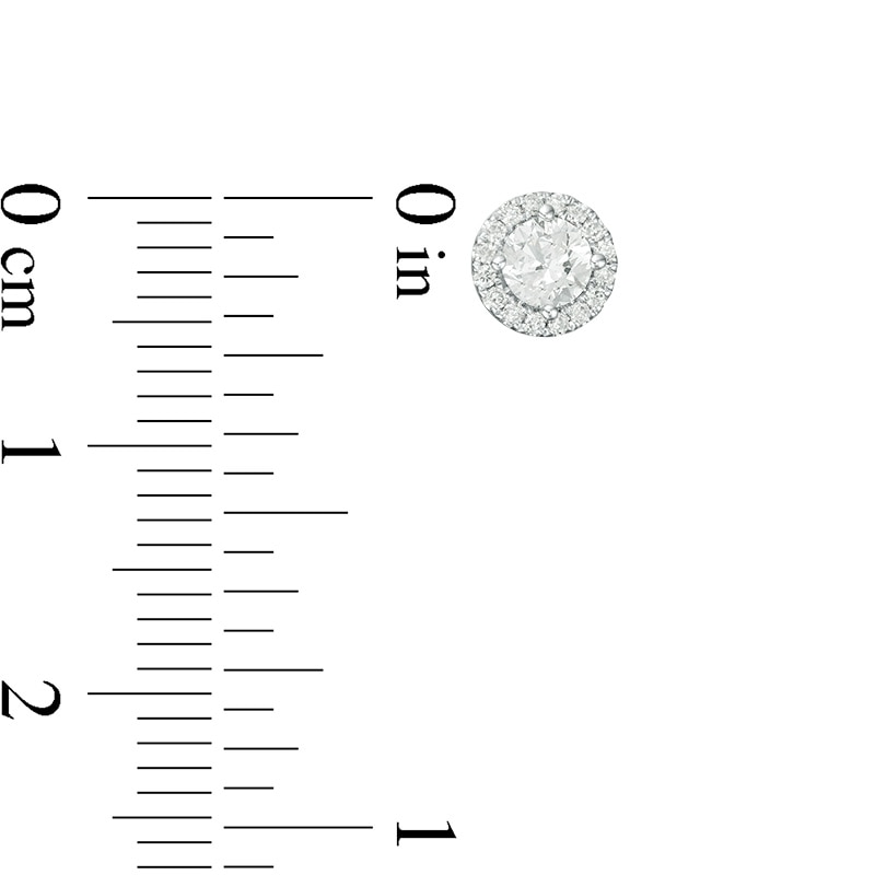 Main Image 3 of Previously Owned - 1/2 CT. T.W.  Diamond Frame Stud Earrings in 14K White Gold (I/SI2)
