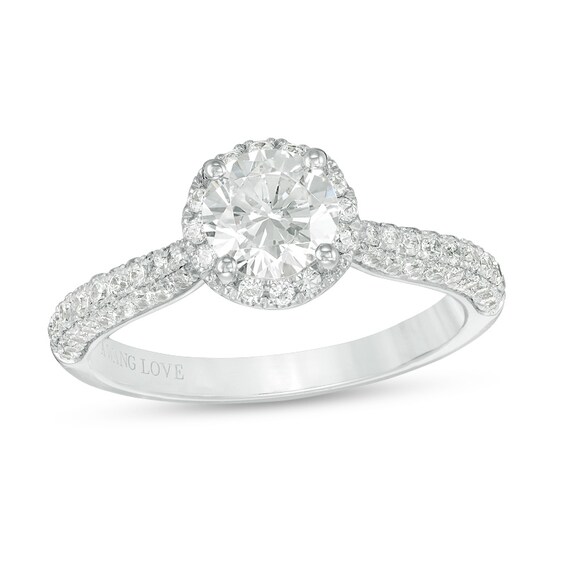Previously Owned - Vera Wang Love Collection 1-5/8 CT. T.w. Diamond Frame Engagement Ring in 14K White Gold