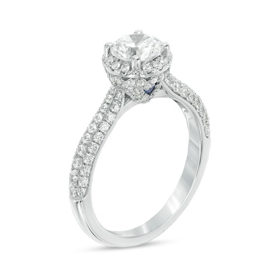 Previously Owned - Vera Wang Love Collection 1-5/8 CT. T.w. Diamond Frame Engagement Ring in 14K White Gold