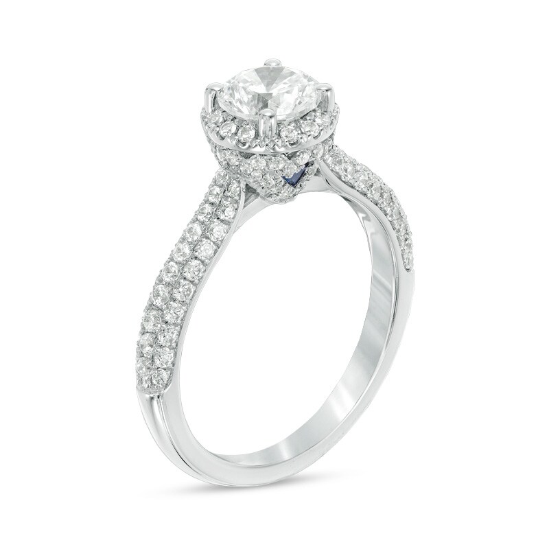 Main Image 2 of Previously Owned - Vera Wang Love Collection 1-5/8 CT. T.W. Diamond Frame Engagement Ring in 14K White Gold