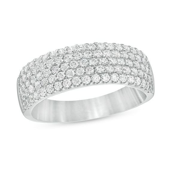 Previously Owned - 7/8 CT. T.w. Diamond Multi-Row Anniversary Band in 14K White Gold