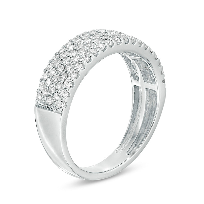 Main Image 3 of Previously Owned - 7/8 CT. T.W. Diamond Multi-Row Anniversary Band in 14K White Gold