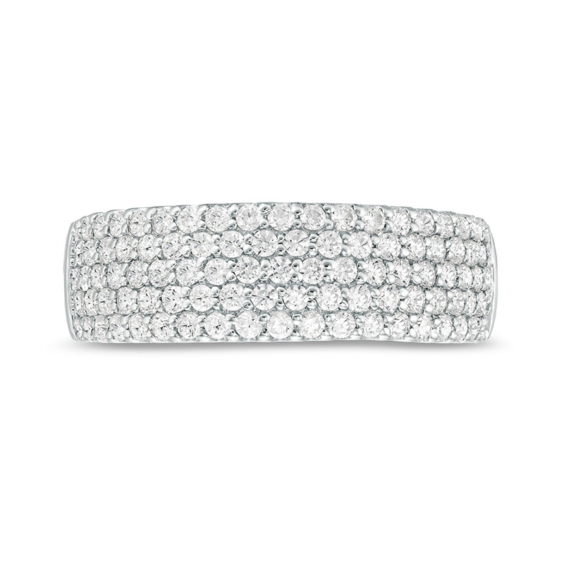 Main Image 4 of Previously Owned - 7/8 CT. T.W. Diamond Multi-Row Anniversary Band in 14K White Gold