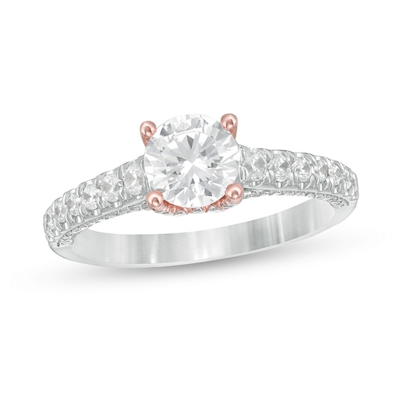 Previously Owned - Zales Private Collection 1-1/2 CT. T.w. Colourless Diamond Engagement Ring in 14K Two-Tone Gold