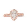 Thumbnail Image 4 of Previously Owned - 1 CT. T.W. Composite Pear Diamond Frame Twist Shank Engagement Ring in 14K Rose Gold