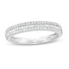 Thumbnail Image 1 of Previously Owned - 1/4 CT. T.W. Baguette and Round Diamond Multi-Row Band in 14K White Gold