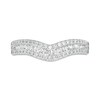 Thumbnail Image 4 of Previously Owned - 1/3 CT. T.W. Baguette and Round Diamond Contour Anniversary Band in 14K White Gold