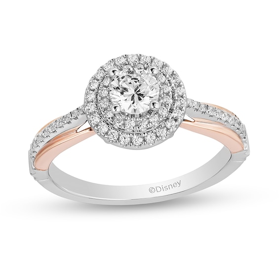 Previously Owned - Enchanted Disney Snow White 3/4 CT. T.w. Diamond Frame Engagement Ring in 14K Two-Tone Gold