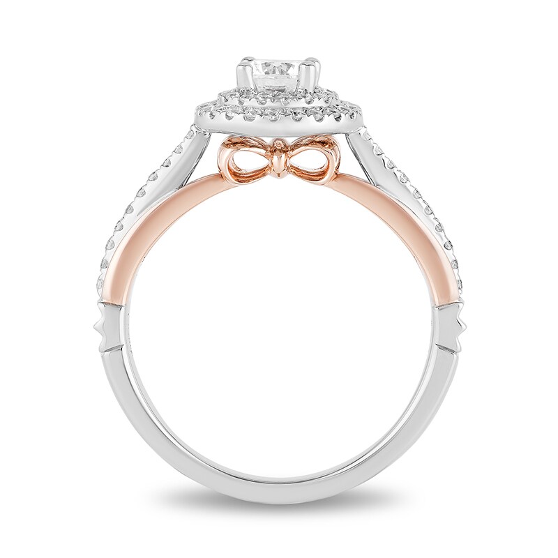 Main Image 4 of Previously Owned - Enchanted Disney Snow White 3/4 CT. T.W. Diamond Frame Engagement Ring in 14K Two-Tone Gold