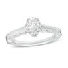 Thumbnail Image 1 of Previously Owned - 1 CT. T.W. Pear-Shaped Diamond Frame Engagement Ring in 14K White Gold (I/I2)