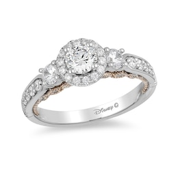 Previously Owned - Enchanted Disney Jasmine 1 CT. T.W. Diamond Three Stone Engagement Ring in 14K White Gold