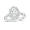 Thumbnail Image 1 of Previously Owned - Vera Wang Love Collection 1-5/8 CT. T.W. Oval Diamond Frame Engagement Ring in 14K White Gold