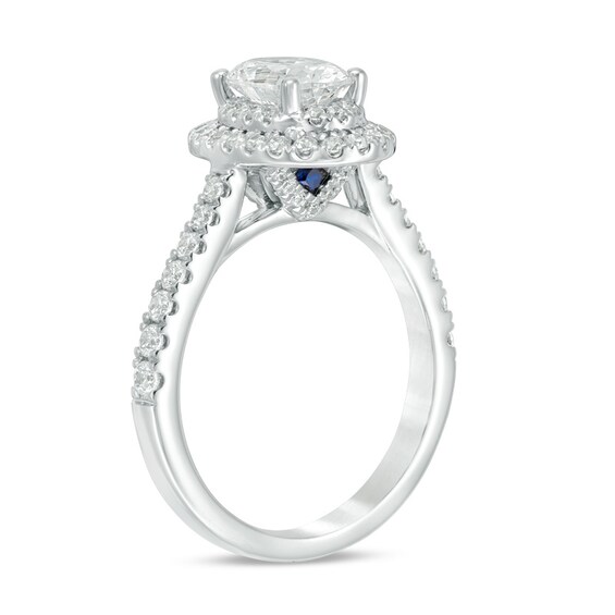 Previously Owned - Vera Wang Love Collection 1-5/8 CT. T.w. Oval Diamond Frame Engagement Ring in 14K White Gold