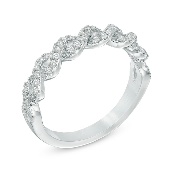 Previously Owned - Vera Wang Love Collection 1/4 CT. T.w. Diamond Braided Band in 14K White Gold