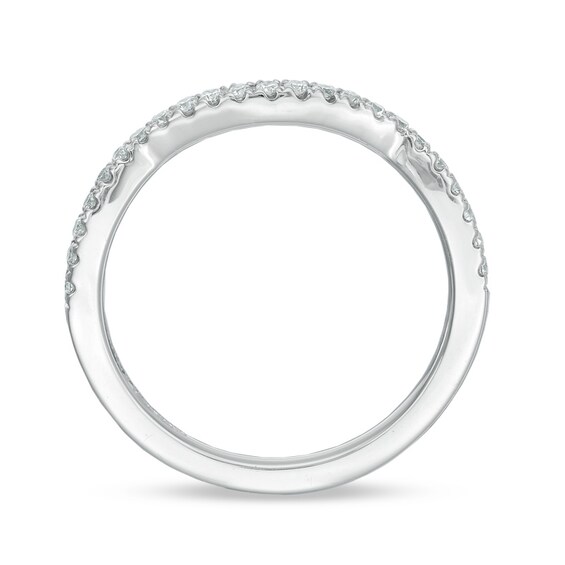 Previously Owned - Vera Wang Love Collection 1/5 CT. T.w. Diamond Contour Wedding Band in 14K White Gold