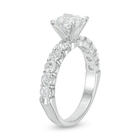 Previously Owned - 2 CT. T.w. Princess-Cut Diamond Engagement Ring in 14K White Gold