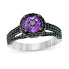 Thumbnail Image 1 of Previously Owned - Enchanted Disney Villains Ursula Amethyst and 1/2 CT. T.W. Black Diamond Ring in 14K White Gold