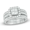 Thumbnail Image 1 of Previously Owned - 1-1/2 CT. T.W. Quad Princess-Cut Diamond Frame Bridal Set in 14K White Gold